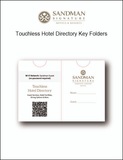 Signature Touchless Hotel Directory Keycard Folders