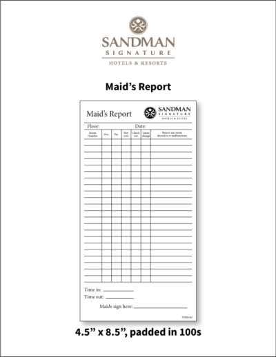 Signature Maid's Report
