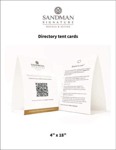 Signature Touchless Hotel Directory Tent Cards_D-Tape